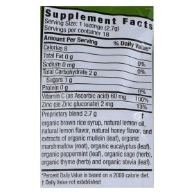 Zand Organic Lemon Honey Herbal Lozenges - Case Of 12 - 18 Count
