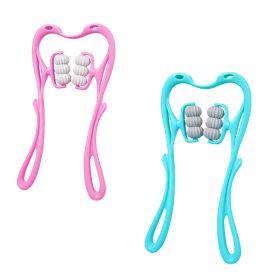 Neck Roller Massager 360º Rotatable Trigger Point Roller Portable Massager with 6 Balls for Neck Leg Thigh Foot Pain Relief (Option: blue)